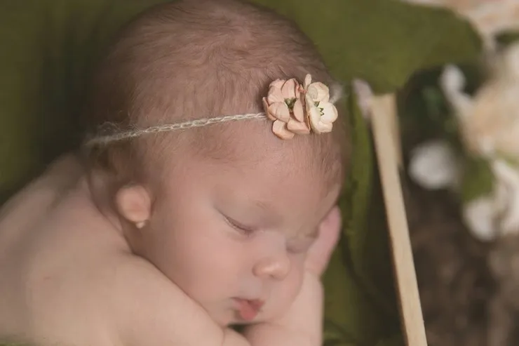 Baby girl with hearing loss