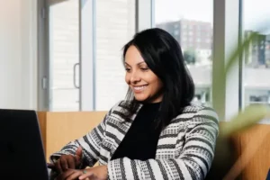 Photo of women accessing online education