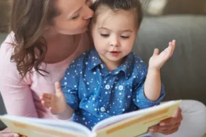 Parent reading to a child